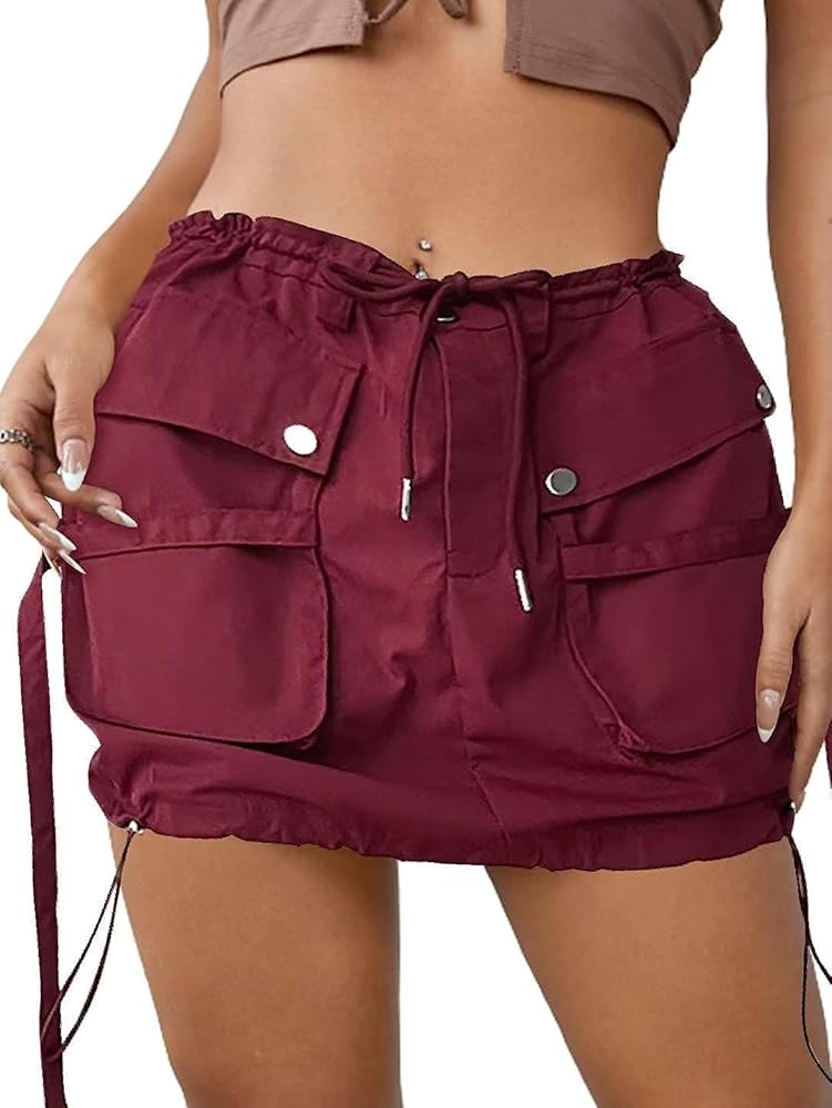Amazon.com: FIDDY898 Low Waist Cargo Skirt for Women Mini
